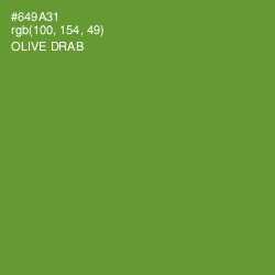 #649A31 - Olive Drab Color Image